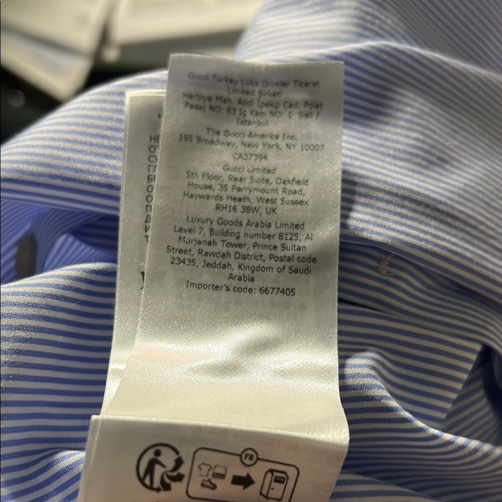Gucci Light Blue Men's Shirt - Picture 6 of 6
